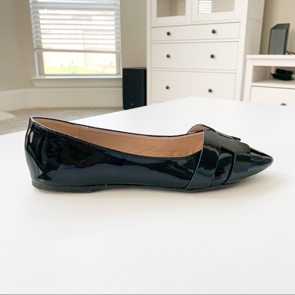 Wild Diva Black Pat Flats Pippa-410 - Picture 2 of 10
